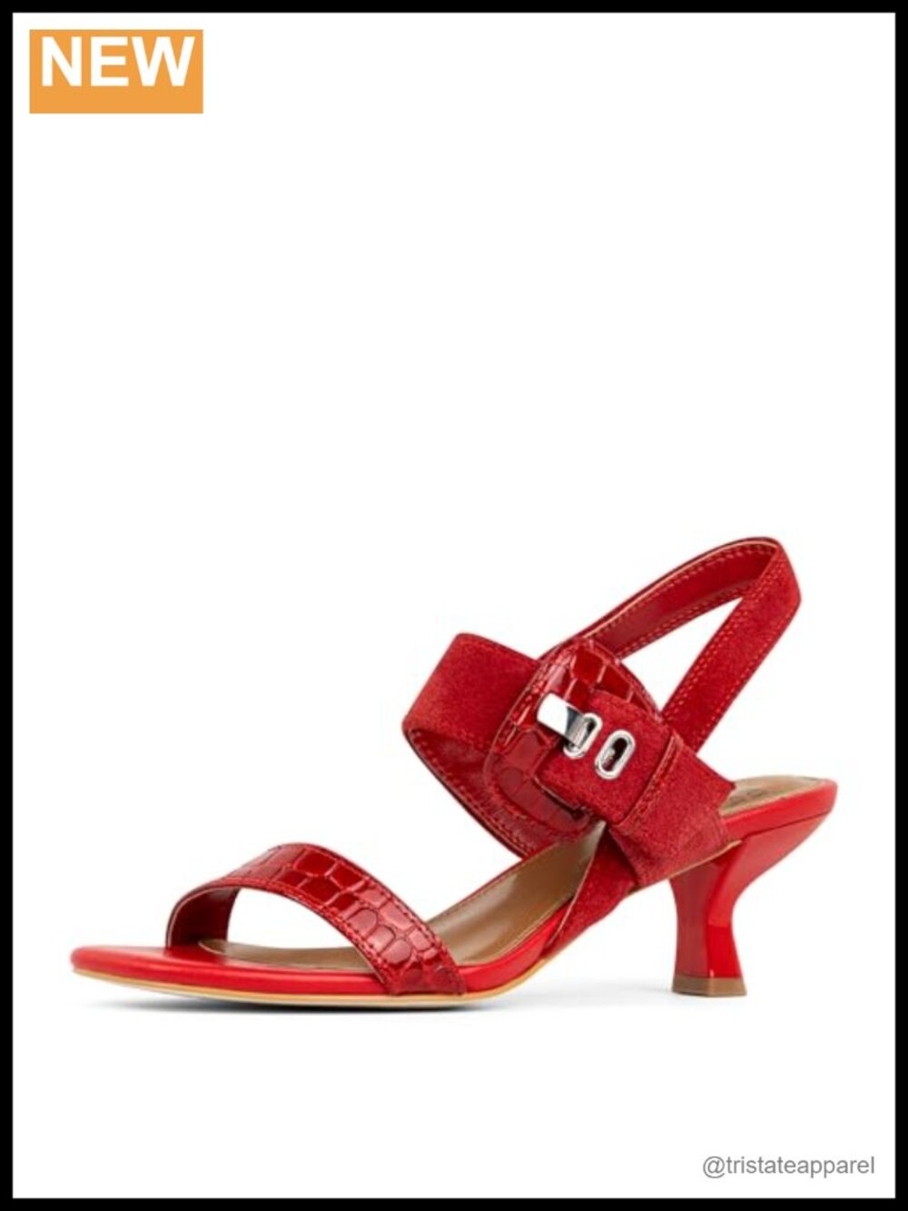 Kitten Heel Slingback Sandals with Memory Foam & Buckle